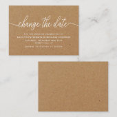 Carte D'accompagnement Rustic Kraft Simple Script Modifier La Date (Devant / Derrière)