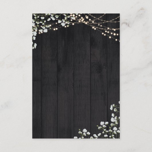 Carte D'accompagnement Rustic Lantern lumière du souffle du bébé Mariage (Dos)