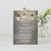 Carte D'accompagnement Rustic Lanterns Information Mariage Invité (Debout devant)
