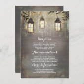 Carte D'accompagnement Rustic Lanterns Information Mariage Invité (Devant / Derrière)