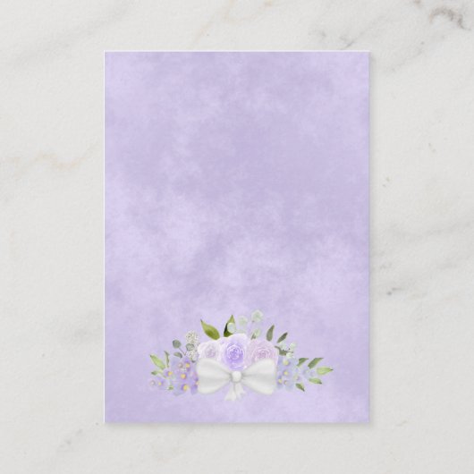 Carte D'accompagnement Rustic Lavender Rose site Mariage QR Code (Dos)
