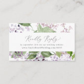 Carte D'accompagnement Rustic Lilac Site Mariage RSVP (Devant)