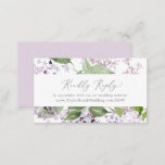 Carte D'accompagnement Rustic Lilac Site Mariage RSVP<br><div class="desc">Cette carte d'enceinte RSVP du site web mariage lilas rustique est parfaite pour un mariage de printemps ou d'été. Le design floral romantique et élégant présente des fleurs sauvages lilas violets d'aquarelle aux allures de jardin boho.</div>