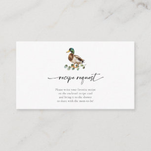Carte D'accompagnement Rustic Mallard Baby shower de canard Demande de re