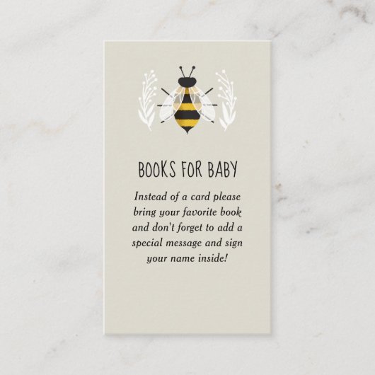 Carte D'accompagnement Rustic Mama to Bee Baby shower Book Request (Devant)