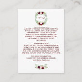 Carte D'accompagnement Rustic Marsala Floral Wreath Détails du Mariage (Devant)