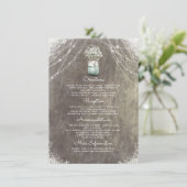 Carte D'accompagnement Rustic Mason Jar Baby's Breath Détails du Mariage (Debout devant)