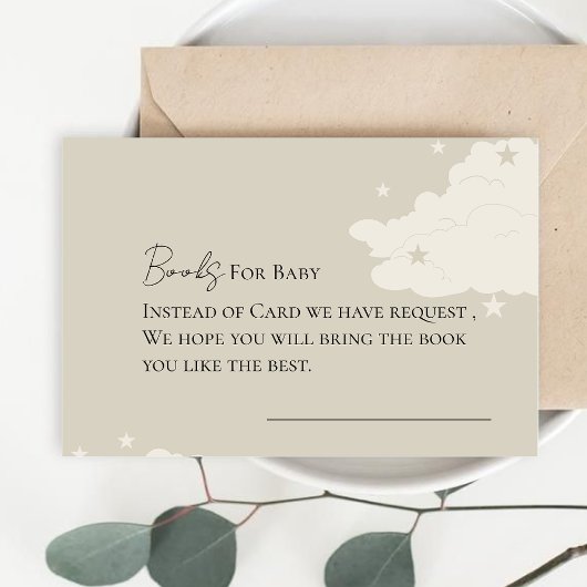 Carte D'accompagnement Rustic Minimal Cloud Book for baby Request