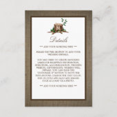 Carte D'accompagnement Rustic Monogram Tree & Burlap Mariage Détails (Devant)