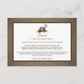 Carte D'accompagnement Rustic Monogram Tree & Burlap Mariage Détails (Devant)