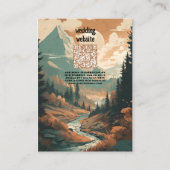 Carte D'accompagnement Rustic Mountain Forest Code QR Mariage À feuillage (Devant)