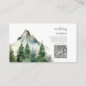 Carte D'accompagnement Rustic Mountain Forest Evergreen Tree Wedding (Devant)