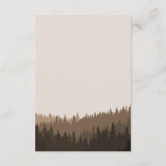 Carte D'accompagnement Rustic Mountain Guest Card en brun (Dos)
