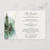 Carte D'accompagnement Rustic Mountain Lake Forest Détails du Mariage (Devant)
