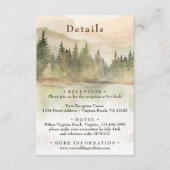 Carte D'accompagnement Rustic Mountain Lake Forest Détails du Mariage (Devant)