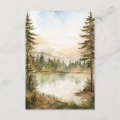 Carte D'accompagnement Rustic Mountain Lake Forest Détails du Mariage (Dos)