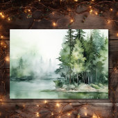 Carte D'accompagnement Rustic Mountain Lake Forest Détails du Mariage