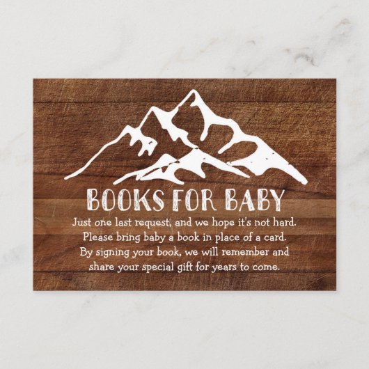 Carte D'accompagnement Rustic Mountain - Livres pour Baby Insert Card (Devant)