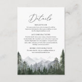 Carte D'accompagnement Rustic Mountain Pine Tree - Détails du Mariage (Devant)