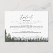 Carte D'accompagnement Rustic Mountain Pine Tree - Détails du Mariage (Devant)