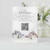 Carte D'accompagnement Rustic Mountain Wedding QR code Details Insert (Debout devant)