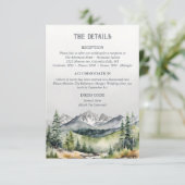 Carte D'accompagnement Rustic Mountains Fall Adventure Détails du Mariage (Debout devant)