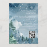 Carte D'accompagnement Rustic Mountains Honeymoon Fund Dark Dusk Blue<br><div class="desc">Theme Parties'aquarelle montagnes rustique Honeymoon Fund thème foncé carte d'enceinte caractéristiques aquarelles arbres et montagnes sur un arrière - plan d'aquarelle bleu foncé crépuscule. La typographie associe le lettrage traditionnel au texte à lettres manuscrites moderne. #HoneymoonFund #DustyBlueWedding</div>