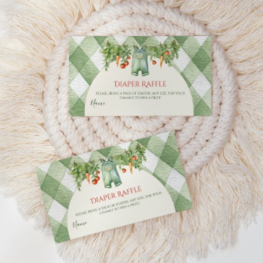 Carte D'accompagnement Rustic Neutral Sprout Baby Shower Diaper Raffle