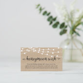 Carte D'accompagnement Rustic Party String Lights, Wedding Honeymoon Wish (Debout devant)