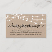 Carte D'accompagnement Rustic Party String Lights, Wedding Honeymoon Wish (Devant)