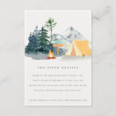 Carte D'accompagnement Rustic Pine Woods Camping Mountain Détails Mariage (Devant)