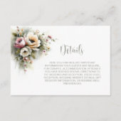 Carte D'accompagnement Rustic Pink and Orange Floral Wedding Details (Devant)