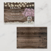 Carte D'accompagnement Rustic Pink Breath Hotel Hébergements (Devant / Derrière)