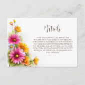Carte D'accompagnement Rustic Pink Orange Floral Wedding Details (Devant)