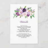 Carte D'accompagnement Rustic Purple Floral Wedding Details (Devant)