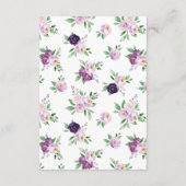 Carte D'accompagnement Rustic Purple Floral Wedding Details (Dos)