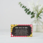 Carte D'accompagnement Rustic Red En vichy & Sunflower Livres Pour Bébé (Debout devant)