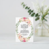 Carte D'accompagnement Rustic Rose Blush Florom Détails du Mariage (Debout devant)