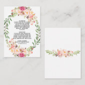 Carte D'accompagnement Rustic Rose Blush Florom Détails du Mariage (Devant / Derrière)