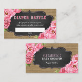 Carte D'accompagnement Rustic Rose Floral Diaper jeu de ticket (Devant / Derrière)