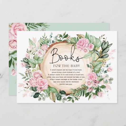 Carte D'accompagnement Rustic Rose Garden Livres de verdure pour bébé fil (Devant / Derrière)