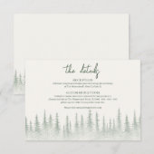 Carte D'accompagnement Rustic Sage Green Mountain Détails du mariage (Devant / Derrière)