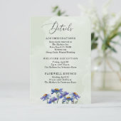 Carte D'accompagnement Rustic Sage Green & Purple Daisies Détails du Mari (Debout devant)