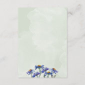 Carte D'accompagnement Rustic Sage Green & Purple Daisies Détails du Mari (Dos)