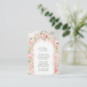 Carte D'accompagnement Rustic Sage Green, rose Floral Arch Mariage Détail (Debout devant)