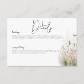 Carte D'accompagnement Rustic Summer Field Fleur sauvage Détails (Devant)