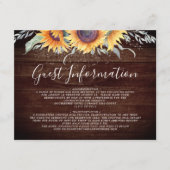 Carte D'accompagnement Rustic Sunflower Bloom Informations sur l'invité (Devant)