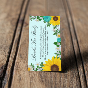 Carte D'accompagnement Rustic Sunflower Daisy Livres Floraux Pour Bébé