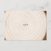 Carte D'accompagnement Rustic Tree Ring Wood Grain Wedding Details  (Dos)