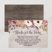 Carte D'accompagnement Rustic Tribal Floral Livres pour Baby Insert Card (Devant / Derrière)